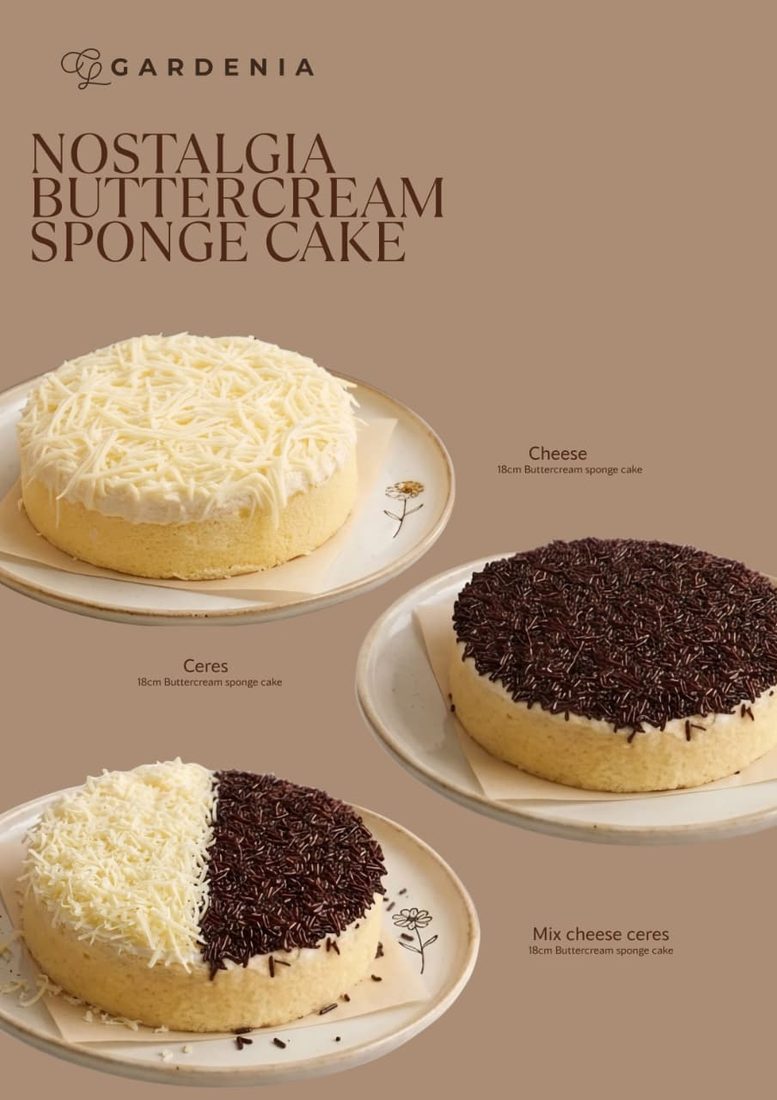 Gardenia nostalgia buttercream sponge cake — cheese, ceres, and mix